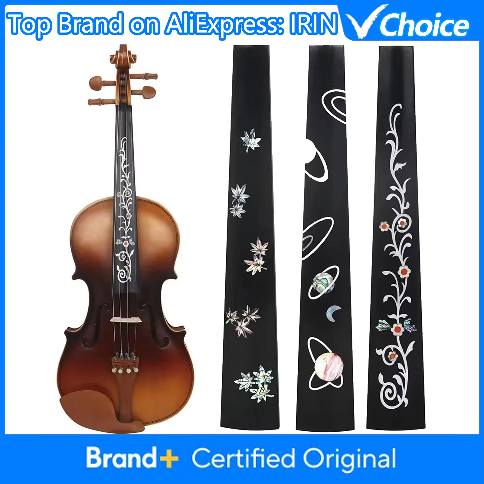 

Гриф для скрипки IRIN 4/4, эбеновый, с черным узором, аксессуары для грифа скрипки, детали для струнных инструментов