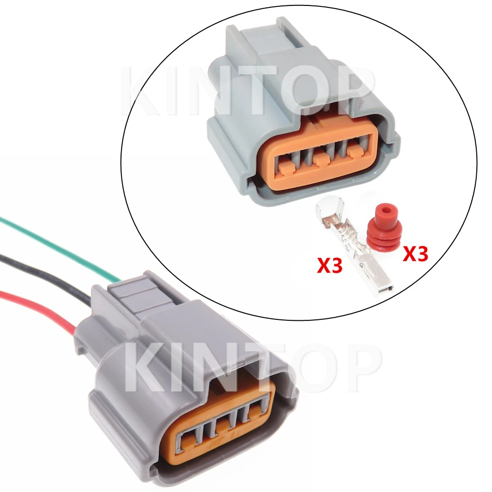 1 Set 3 Pins PU465-03127 Car Waterproof Sealed Socket With Wires Auto AC Assembly High-Voltage Ignition Coil Plug PU475-03900