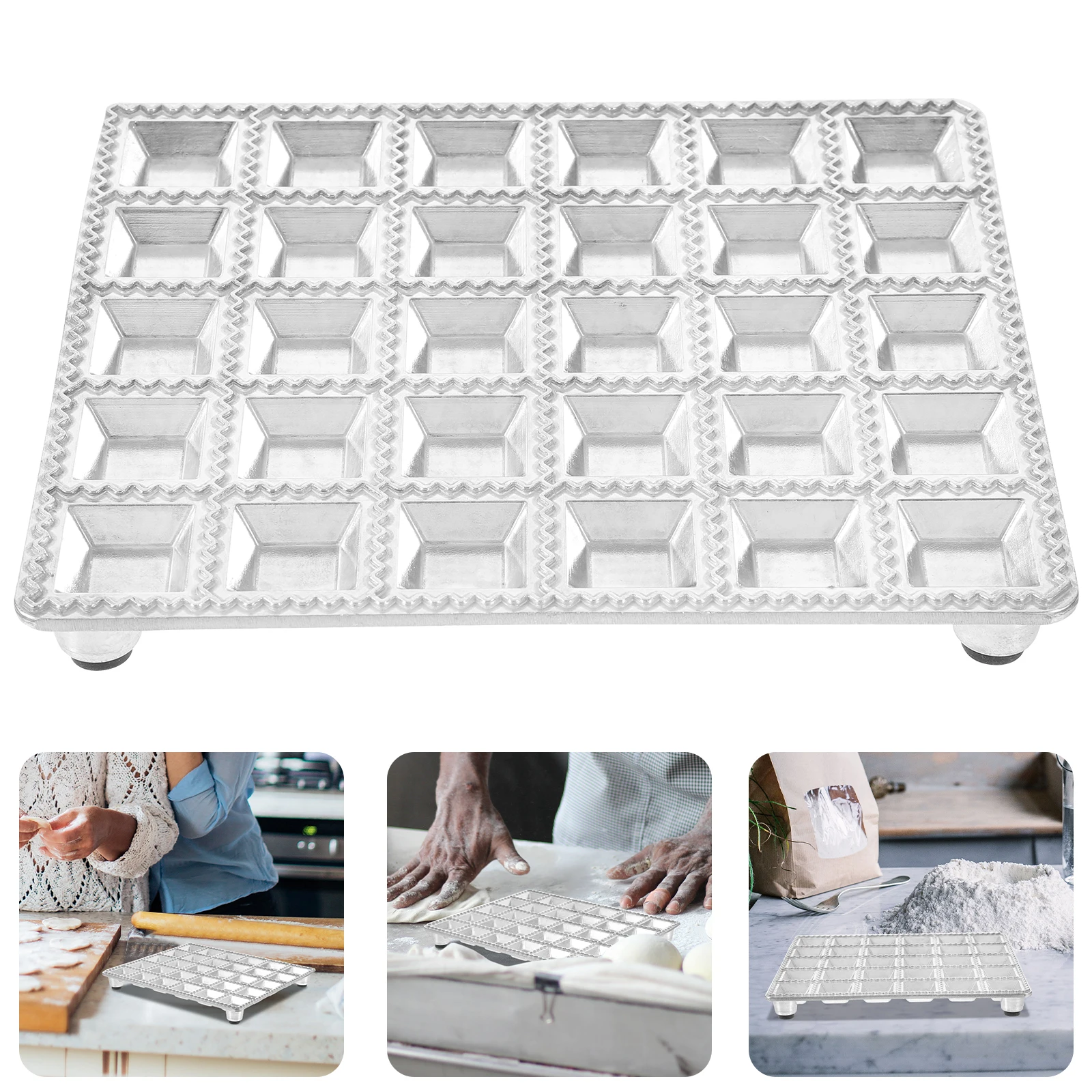 

Aluminum Alloy Dumpling Mould 3-in-1 Multi-Hole Ravioli Maker for Home Kitchen Use Easy Clean Reusable Pastry Tool