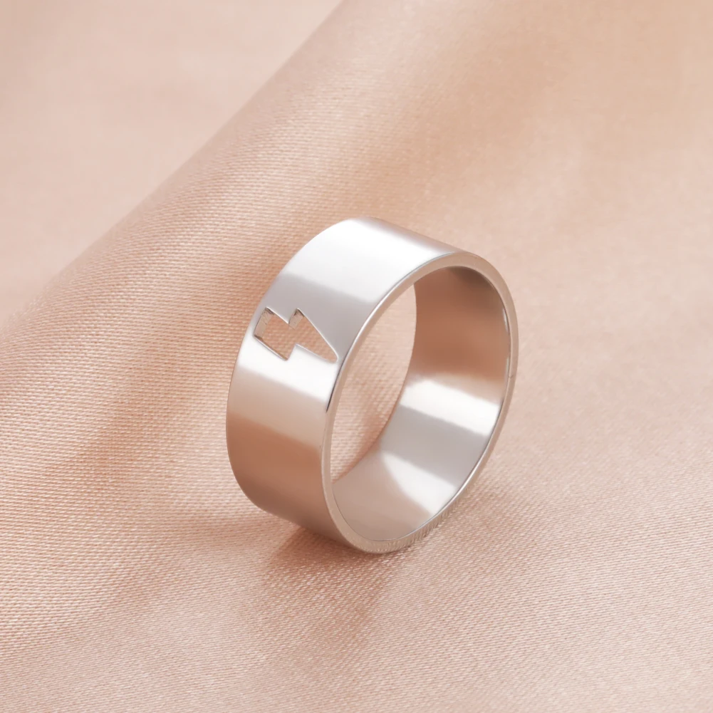 Kkjoy Mode Silber Farbe Edelstahl Flugzeug Liebe Paar Set Ring Für Frauen Blitz Einstellbare Schmuck Geschenk Großhandel – Detail 10