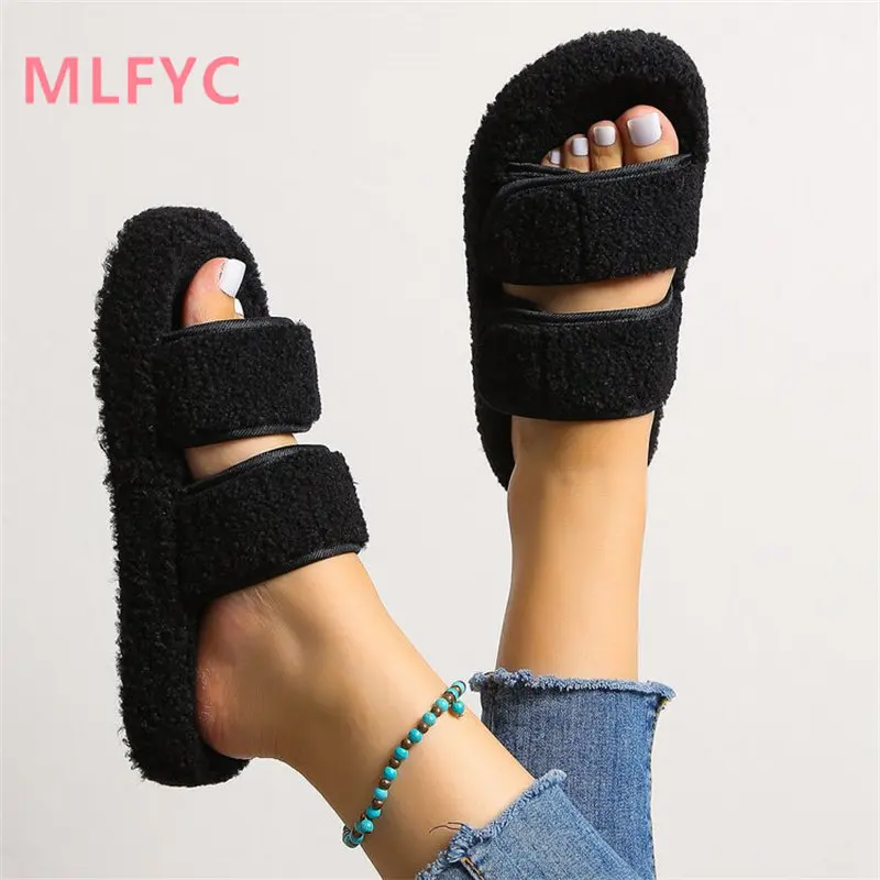 slippers for women to wear out in autumn winter 2022 new fashion thick bottom line slippers for home ladies casual slipper