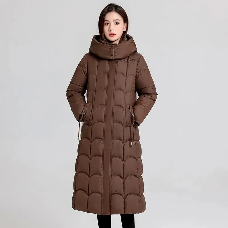 2024 New Winter Women Parka Hooded Jackets Thicken Warm Cotton-padded Puffer Coats Casual Long Parkas Clothes Loose Outerwear