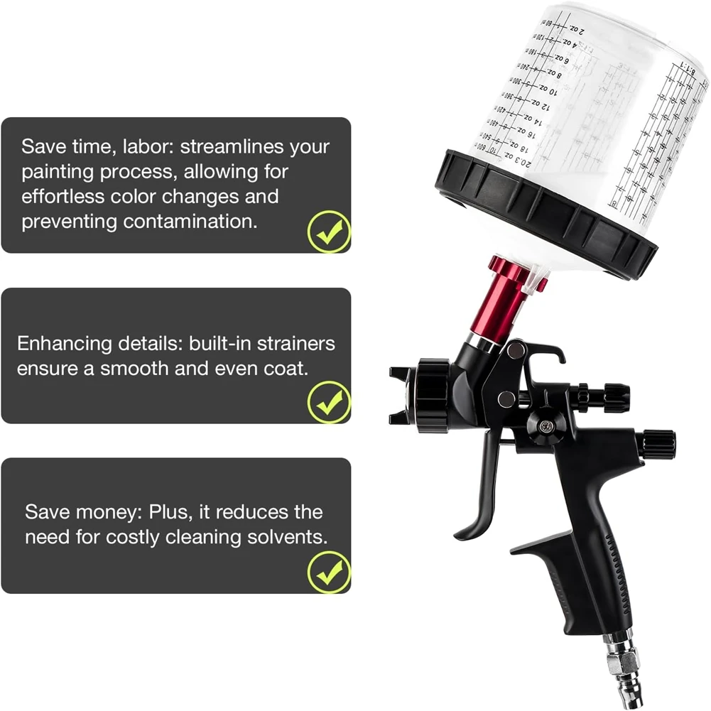 

Одноразовая чашка для краски Most-600 мл с разъемом-распылителем Чашка для смешивания краски Тип H/O Быстрая чашка для распыления