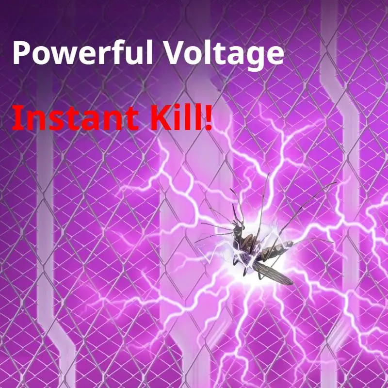 Rechargeable Foldable Electric Mosquito Swatter Photocatalyst Mosquito Trap Lamp Dual-use Electric Shock Bug Zapper For Indoor