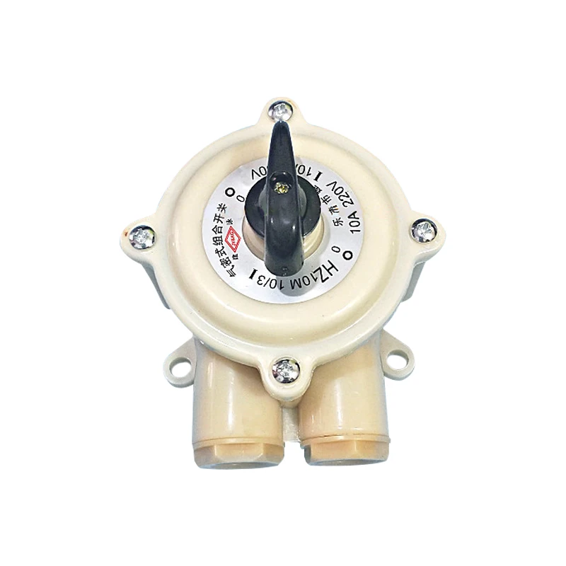 Commutateur combiné étanche à l'air HZ10-10M/3 HZ10M-10M/2 HZ10M-10/1, commutateur de transfert avec coque 10A 220V/380V