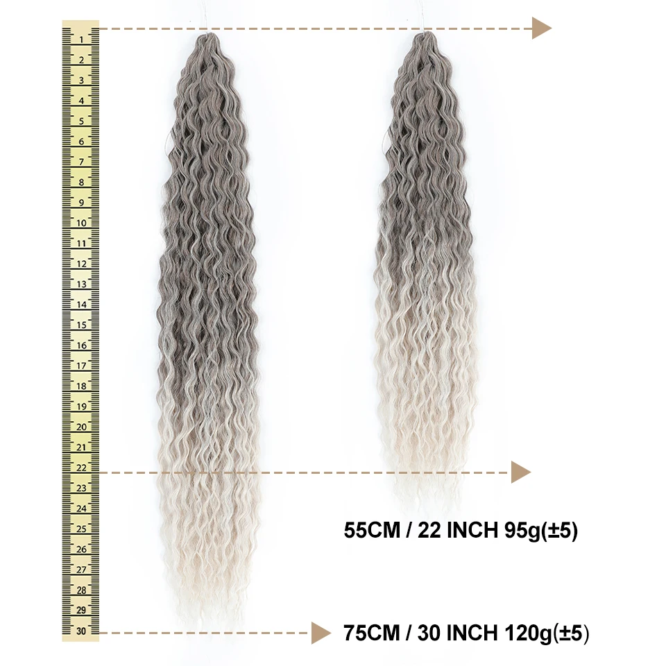 3 قطعة ارييل تجعيد الشعر موجة المياه تويست الكروشيه الشعر الأفروكي الاصطناعية الأفرو تجعيد الشعر أومبير الأرجواني موجة عميقة تجديل وصلات شعر