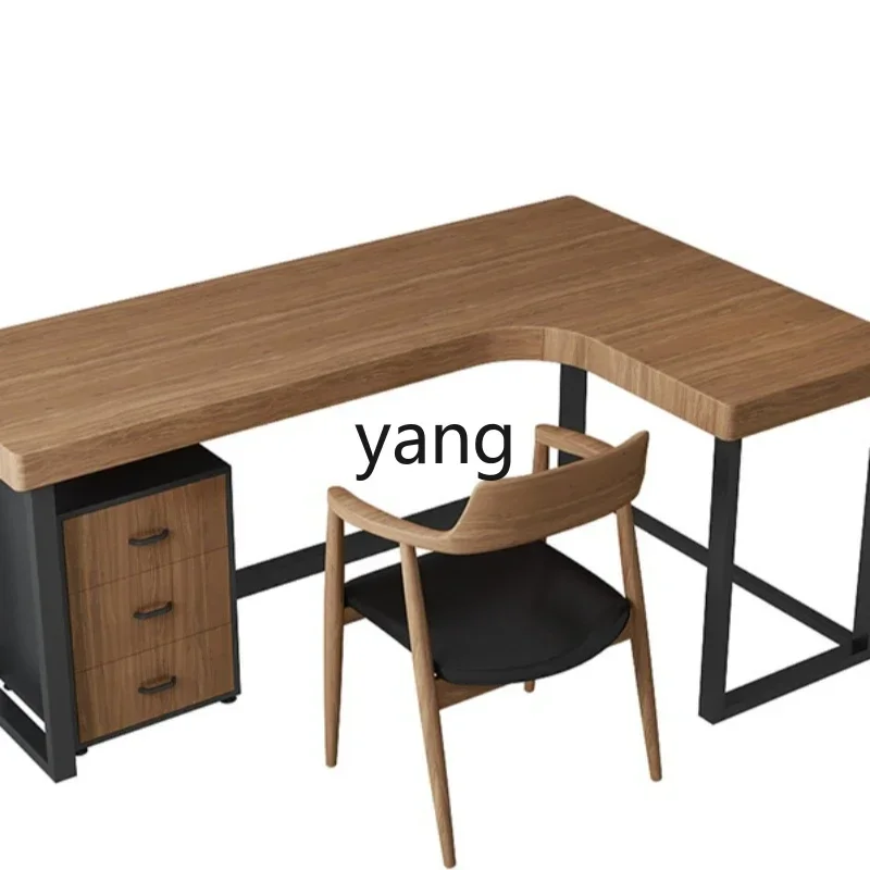 LH solid wood corner desk corner wrought iron desktop computer desk desk corner