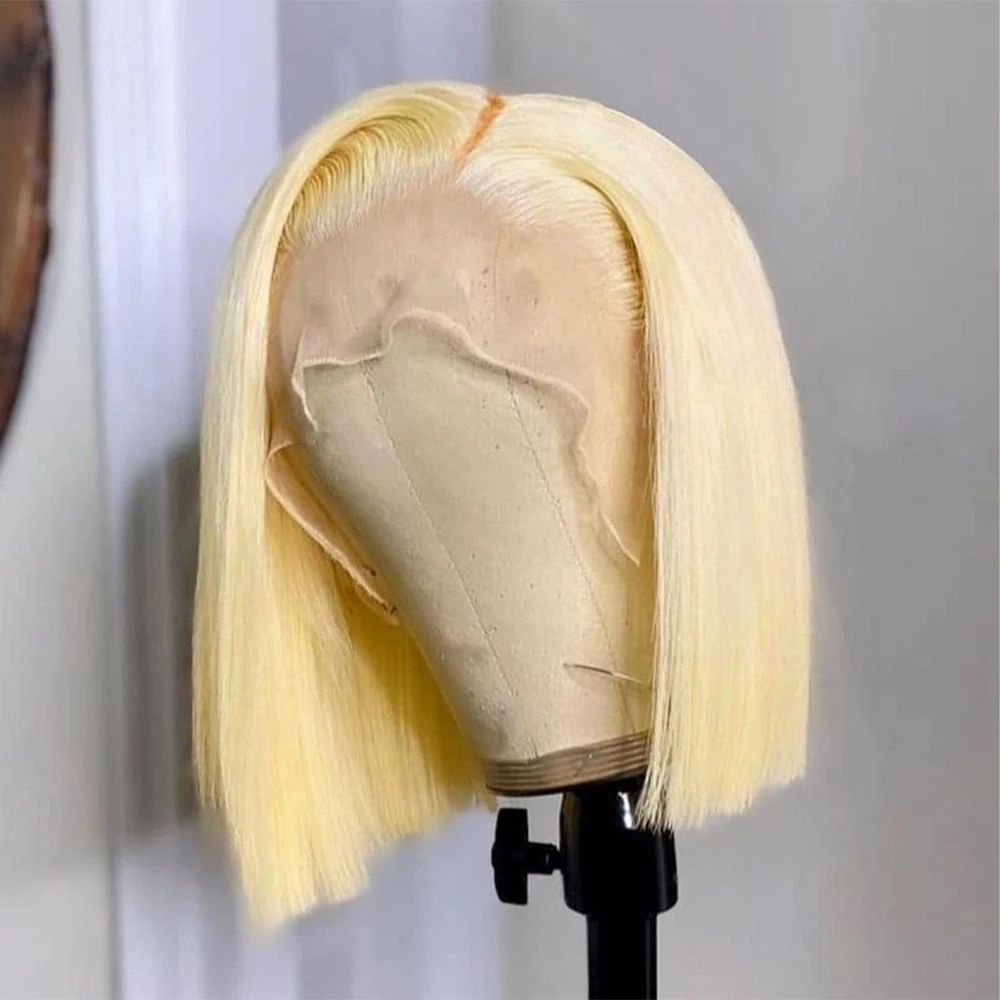 

613 Blonde Short Bob Wig Human Hair 13x4 13x6 Bob Lace Front Wig 200 Density 613 Straight Short Human Hair Wigs Brazilian Hair