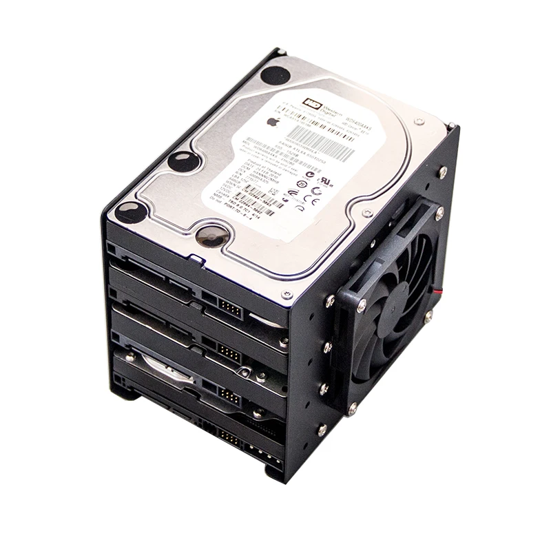 Telaio integrato staffa per disco rigido meccanico 4F disco rigido in metallo 4x3,5 ventola di espansione sovrapposta raffreddamento per custodia del PC
