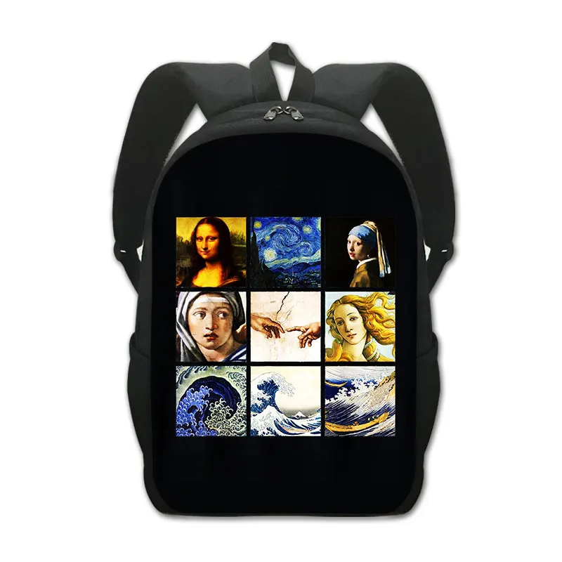 History of Art ransel Michelangelo Da Vinci rafaello ransel cetak seniman tas sekolah Laptop Pria Wanita hadiah tas buku