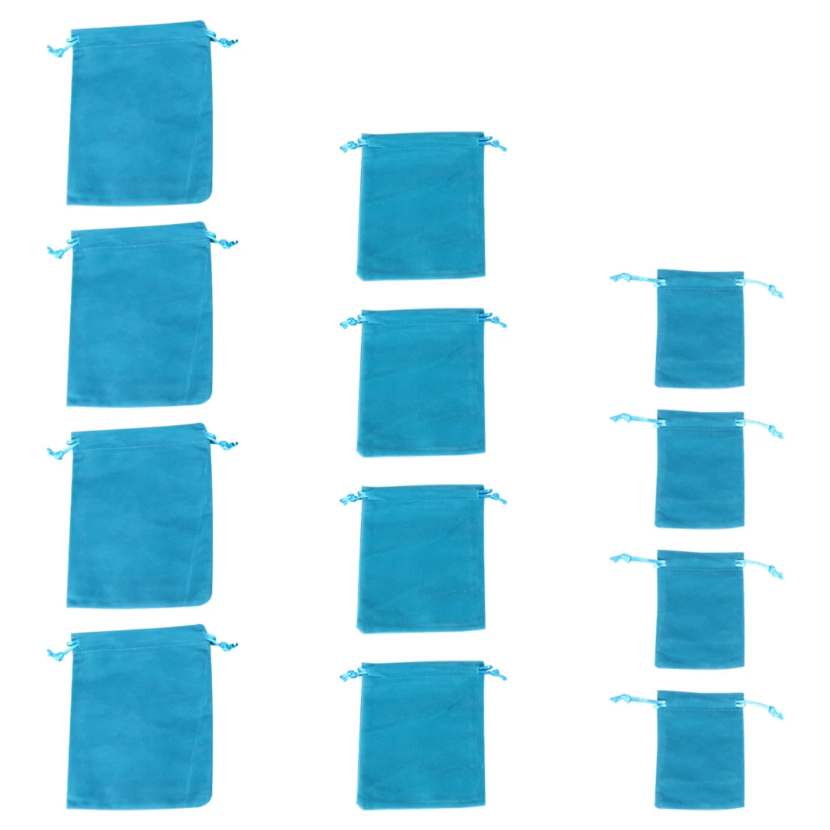 Bolsa con cordón azul lago, bolsa de almacenamiento pequeña, Material de terciopelo suave para viajes, gimnasio, uso diario, bolsa con cordón para gimnasio, 12 Uds.