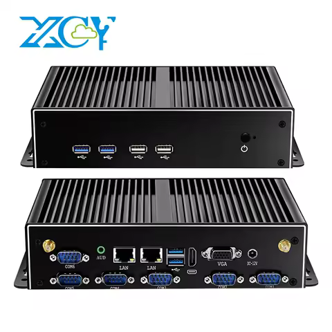 Fanless Industrial Computer Mini PC 6x COM RS232 2.5G Ethernet Intel i3 i5 i7 4th/5th Gen CPU WiFi 4G LTE SIM Slot Windows Linux