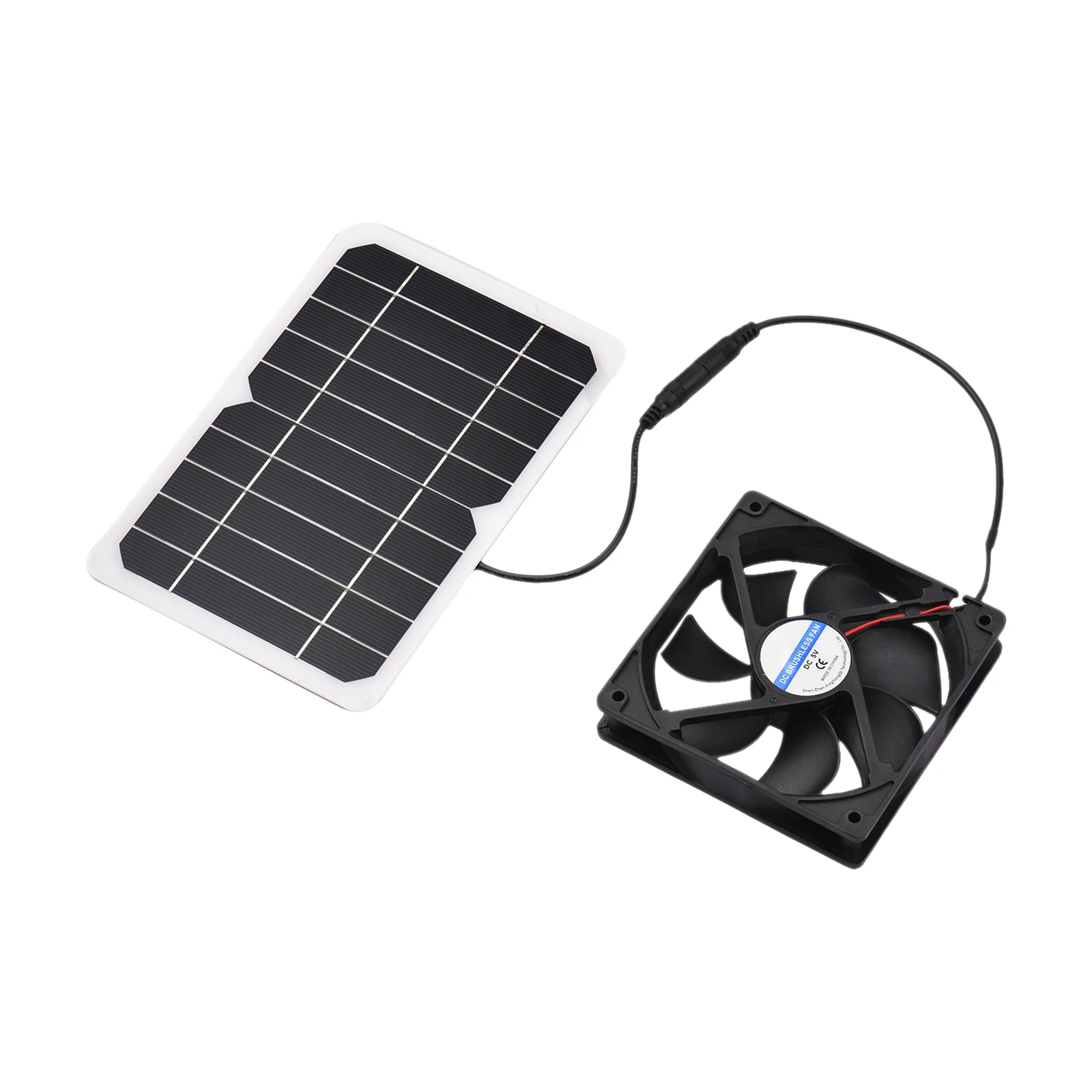 6W 5V Solar Panel with Fan Ventilator Chicken Coops Solar Fan Solar Cell for Dog Chicken House Sheds RV Mini Cooling Ventilator