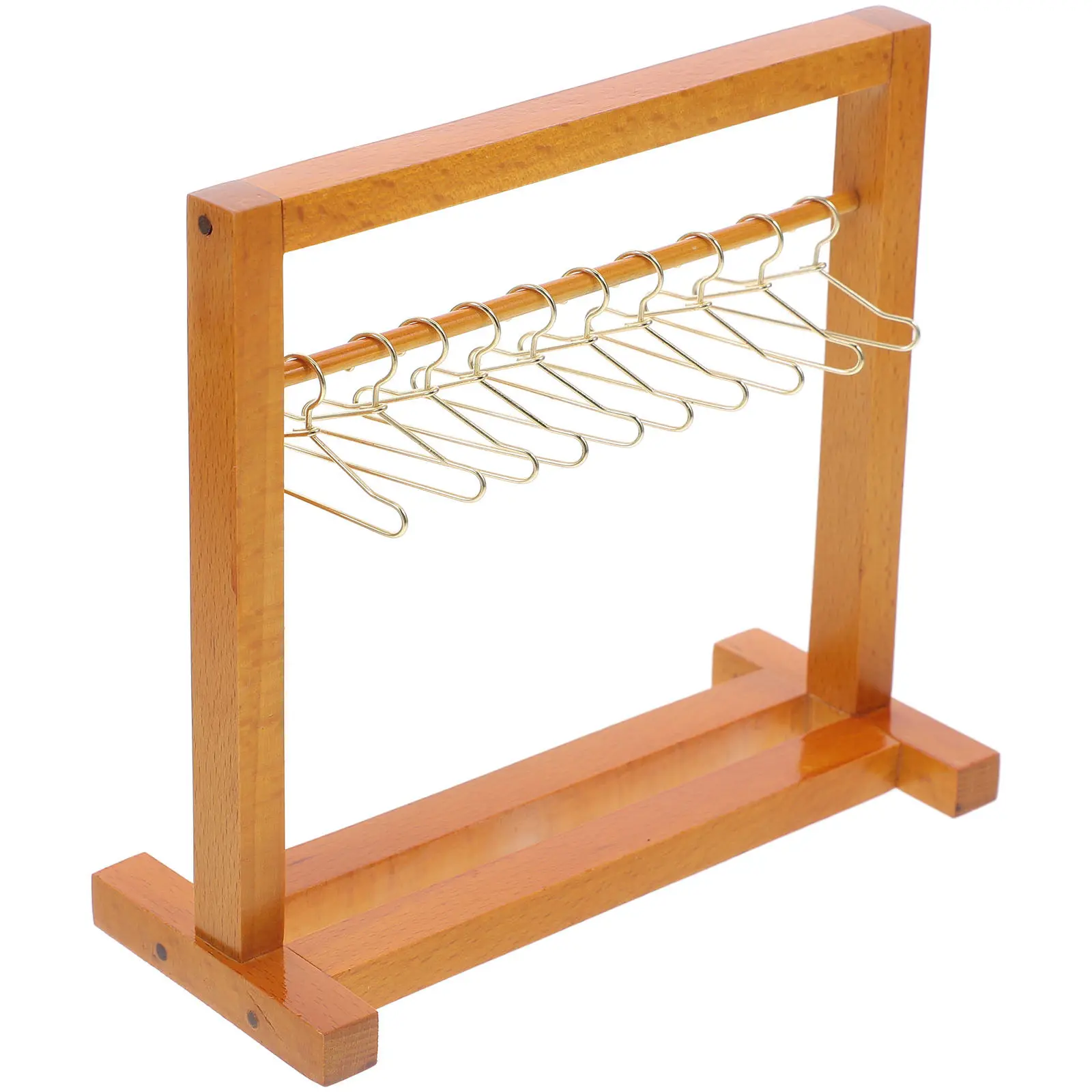 

Набор миниатюрных деревянных вешалок для сушки одежды, аксессуары для кукольного домика, для спальни, балкона, организации гардероба