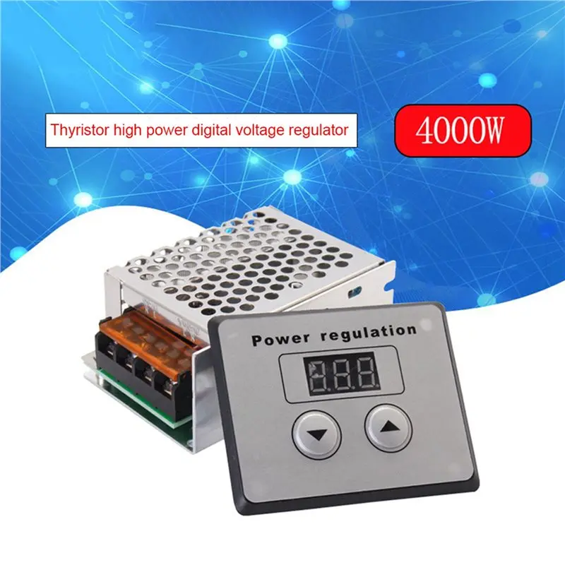 JABS-10X 4000W 220V AC SCR Voltage Regulator Dimmer Electric Motor Speed Temperature Controller + Digital Meters view 3