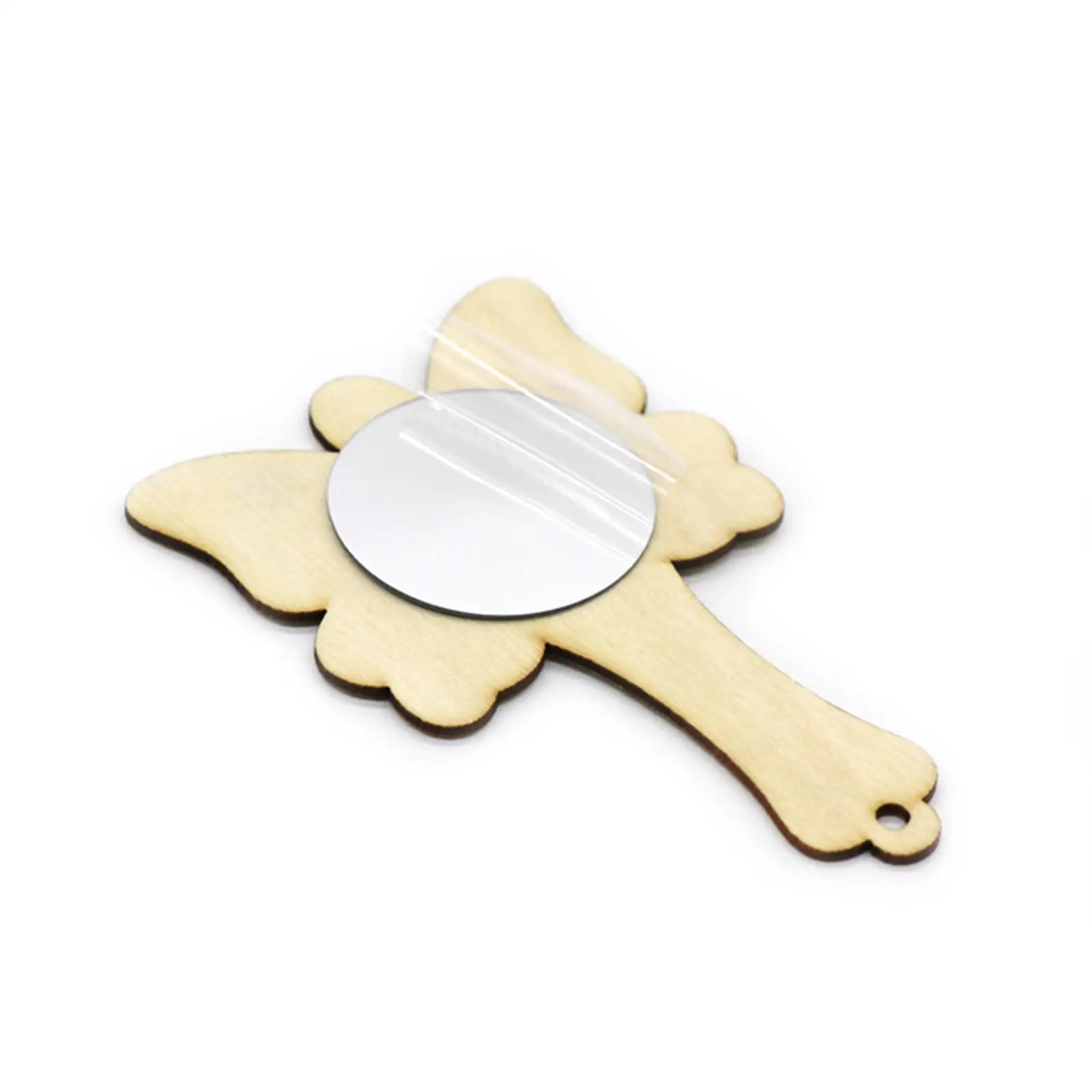 10 stuks draagbare make-upspiegel compacte ongeverfde onvoltooide houten spiegel voor doe-het-zelf ambachten