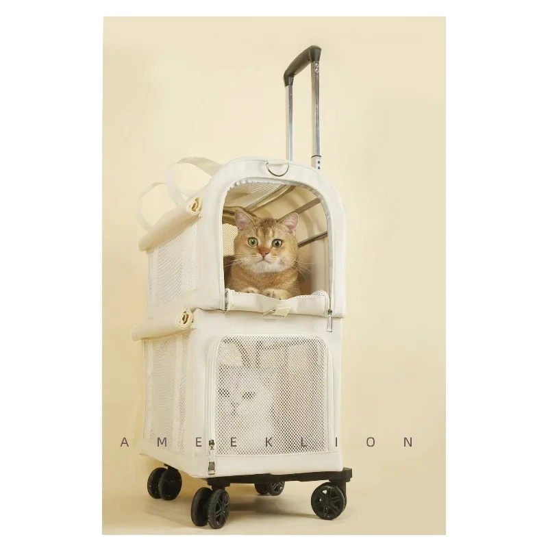 

Складная переноска для домашних животных для собак и кошек, большой двухслойный рюкзак для кошек, съемная дорожная сумка для собак, дышащая портативная сумка для переноски домашних животных