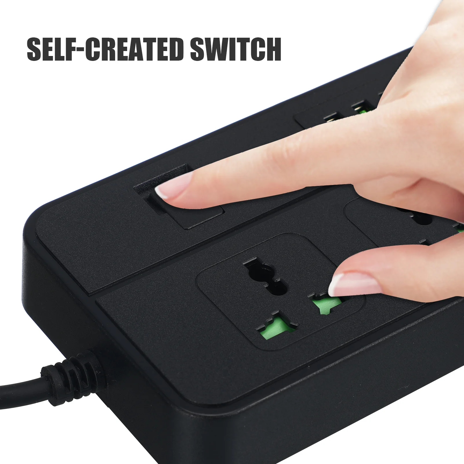 

Multifunctional USB Power Strip Surge Protector Extension Cord Flat Plug Tower Lead Charging Ports Stable Output Portable Use