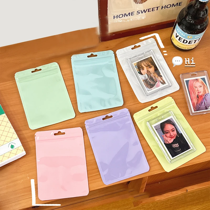 INS 10pcs/pack Candy Color Korean Toploader Card Photocard Storage Bag Idol Postcards Photo Cards Protective Case Stationery