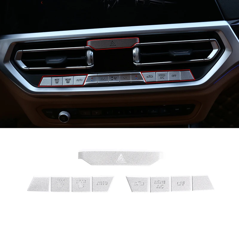 

For 2020-2022 BMW 3 Series G20 G28 Aluminum Alloy Car Air Conditioner Volume Knob Button Cover Decorative Sticker Auto Parts