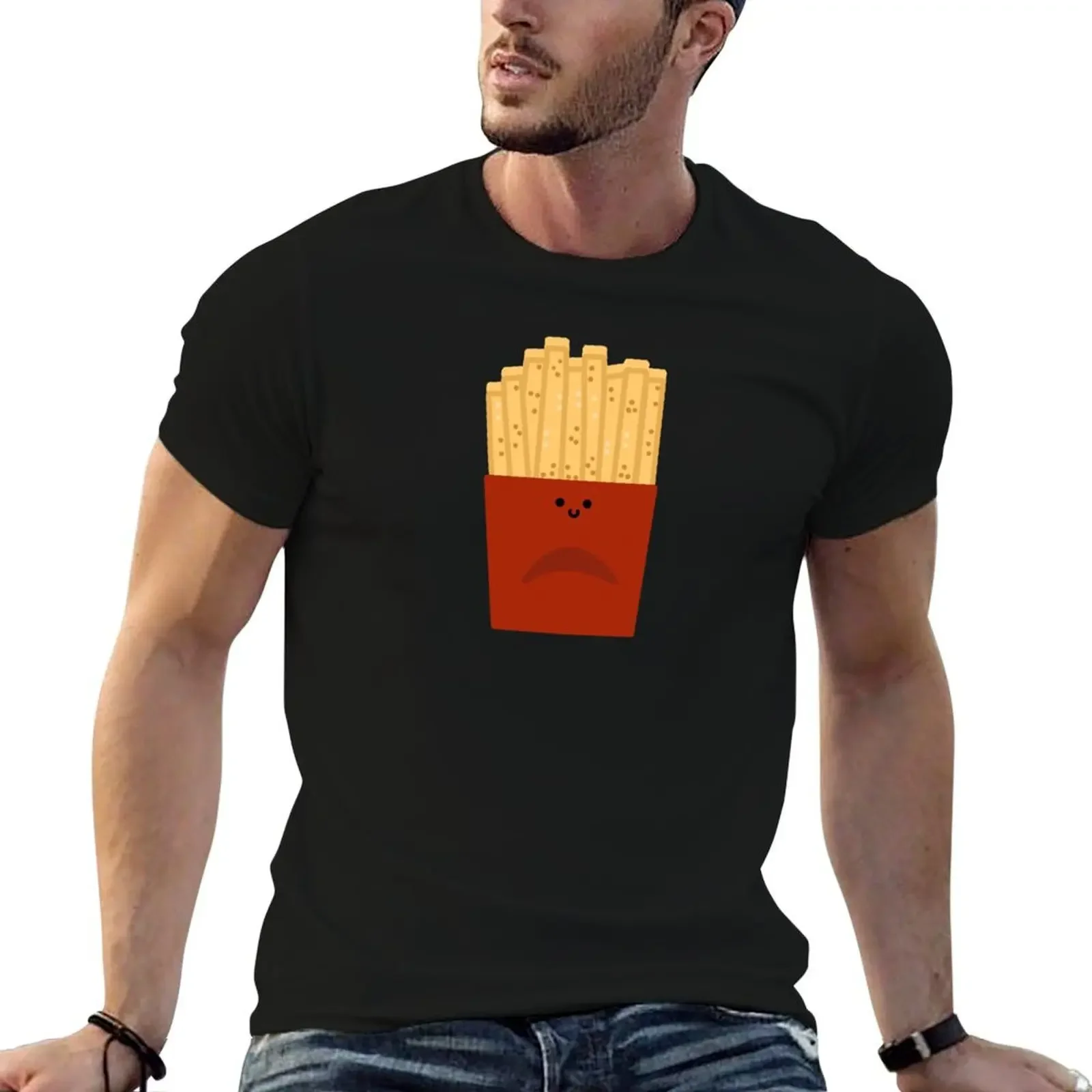 

French fries pattern Premium T-Shirt anime tshirt luxury t-shirt football t shirt plus size clothes black t shirts for men