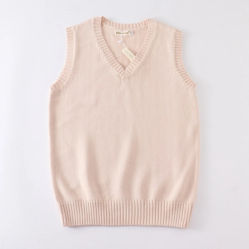 Cento uniforme gilet tinta unita canottiera uniforme scolastica stile college britannico maglione lavorato a maglia senza maniche pullover maglione da donna