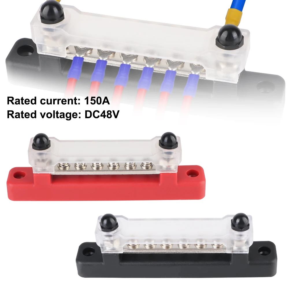 150A 48 فولت 6 طرق الفاصل قارب توزيع كتلة الدائرة بسبار شاحنة سيارة فيوز حماية حافلة بار الكهربائية تقاطع محول الطاقة #1