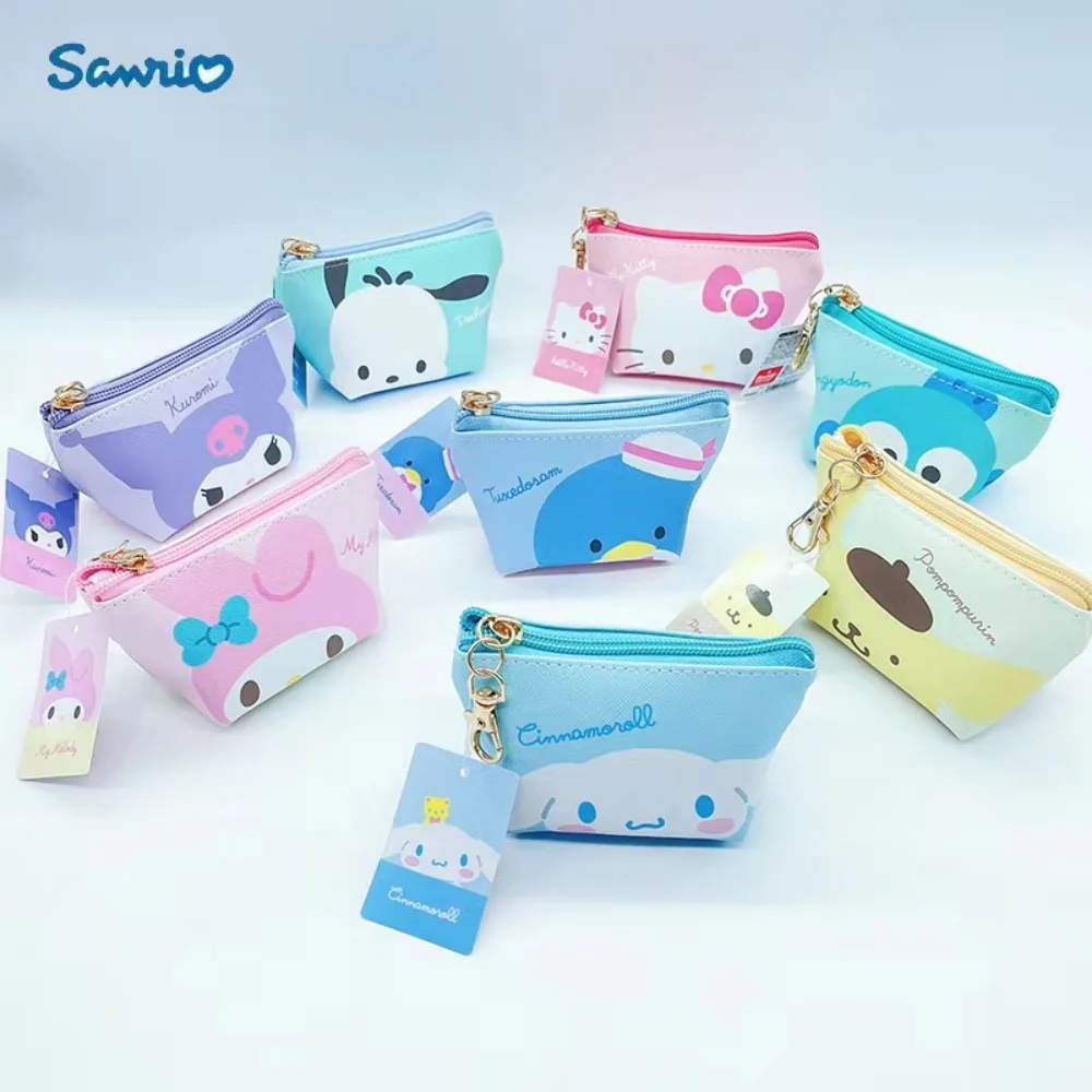 Cartoon Sanrio Purse Hello Kitty Kuromi Cinnamoroll My Melody Pochacco Pu Leather Change Storage Bag Wallet Girls Gifts