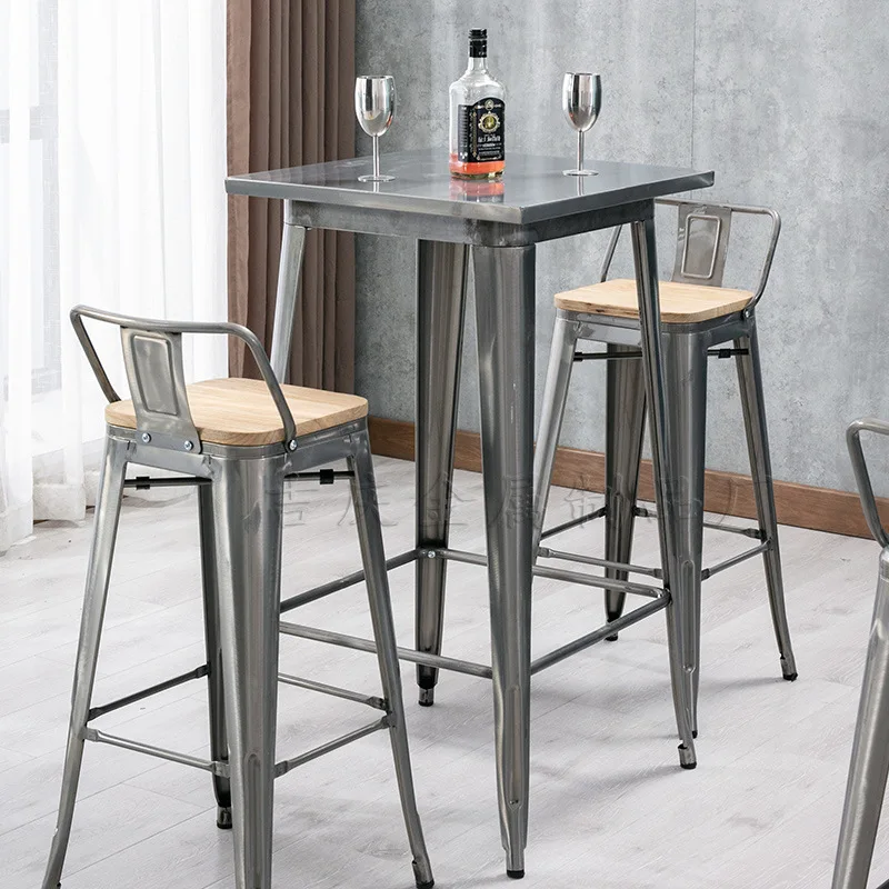 Iron Bar Table Cafe Metal Wall Steel Balcony Outdoor Tall  Simple