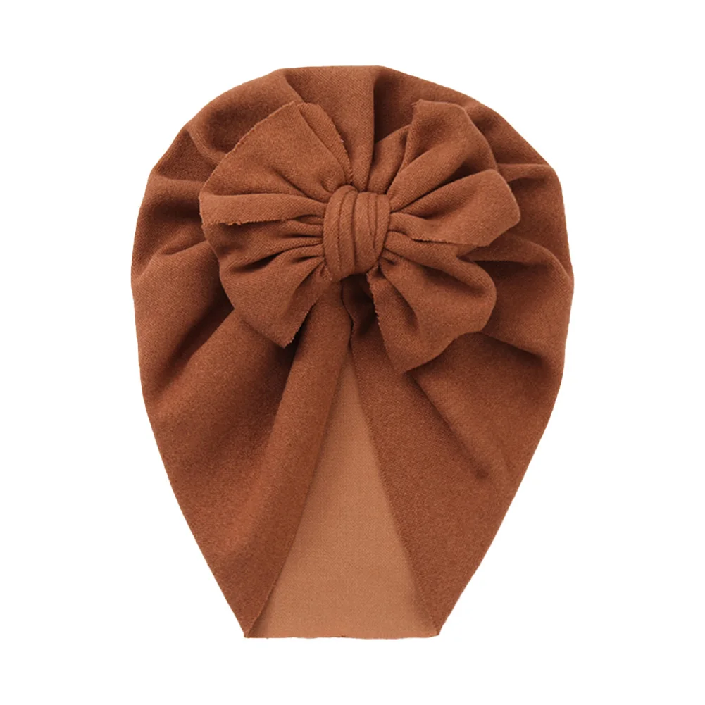 Falso cashmere antirughe cappello turbante neonato ragazzo ragazza fiocco annodato copricapo piegato berretti infantili accessori per capelli