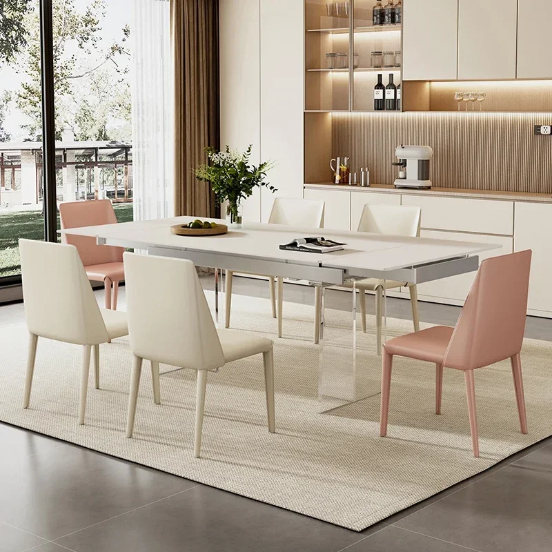 

Designer Comfortable Dining Table Cream Wind Light Luxury Aesthetics Designer Restaurant Table Service Muebles Trendy Furniture