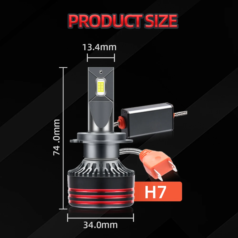 2X 6000K White H7 LED Car Headlights Plug and Play 150W 30000LM Auto Headlamps Bulbs For PEUGEOT 107 2005-2025 Partner 1996-2017