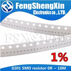 100 unidades/lote, 0201 SMD resistor 1% 0R ~ 10M 1/20W 0 1 10 100 150 220 ohm 1K 330 K 10K 2,2 K 0R 1R 10R 100R 150R 220R 330R