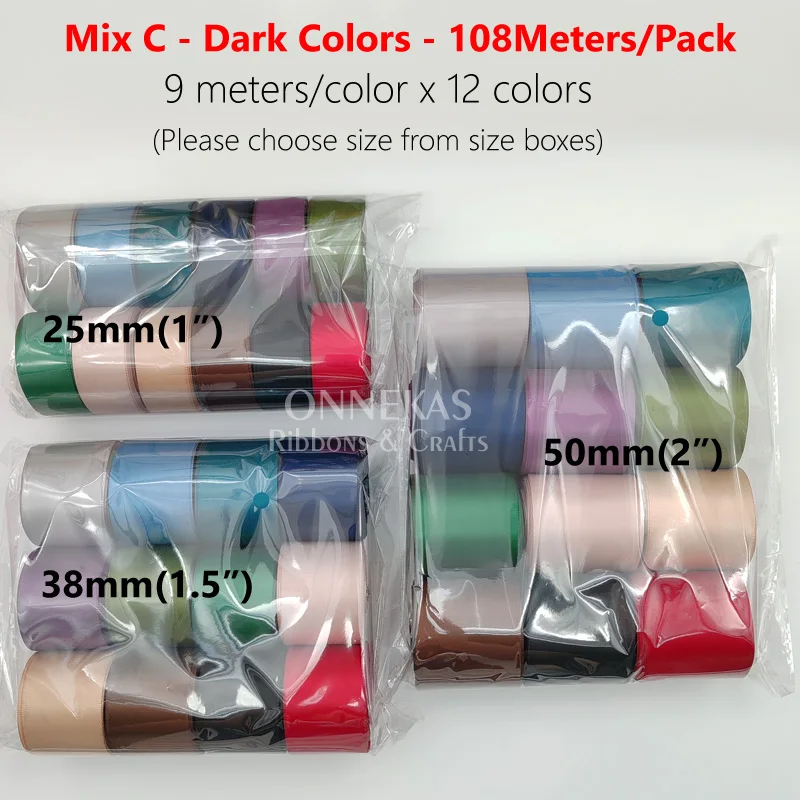 (9Meters) 25/38/50mm Double Sided Satin Ribbon High Quality 100% Polyester Double Face Ribbon Bows Making Ribbon 1\