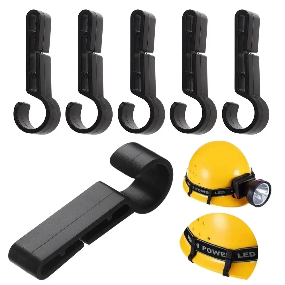 5/10pcs Black Plastic Accessories Safety Helmet Headlight Headlight Fixing Helmet Mount Hooks Helmet Clip