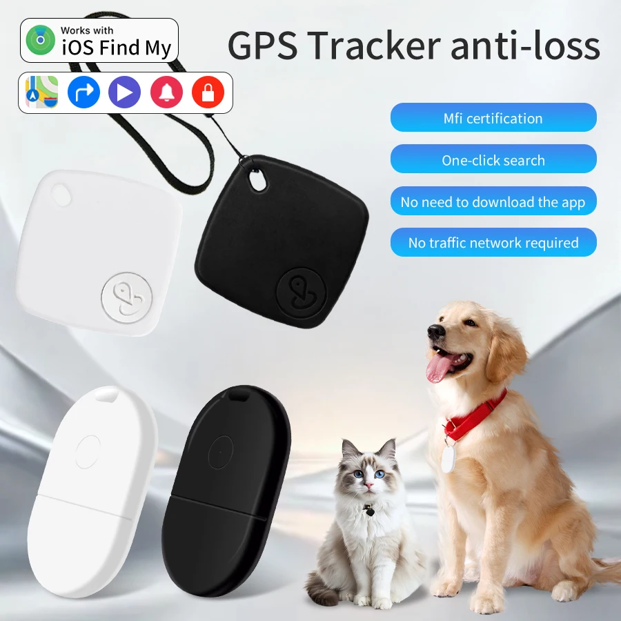 Mini Smart GPS Tracker Tag Bluetooth Locator Schlüsselanhänger funktioniert mit iOS Find My für Geldbörsen, Haustiere, Kinder, drahtloses Ortungsgerät