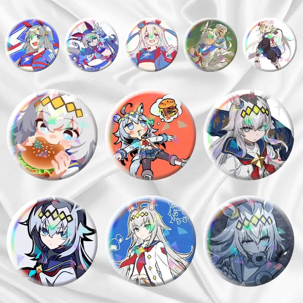 

Oguri Cap Tamamo Cross Umamusume Pretty Derby 75mm 44mm 25mm Brooch Backpack Hat Pins Accessories Toys Badge