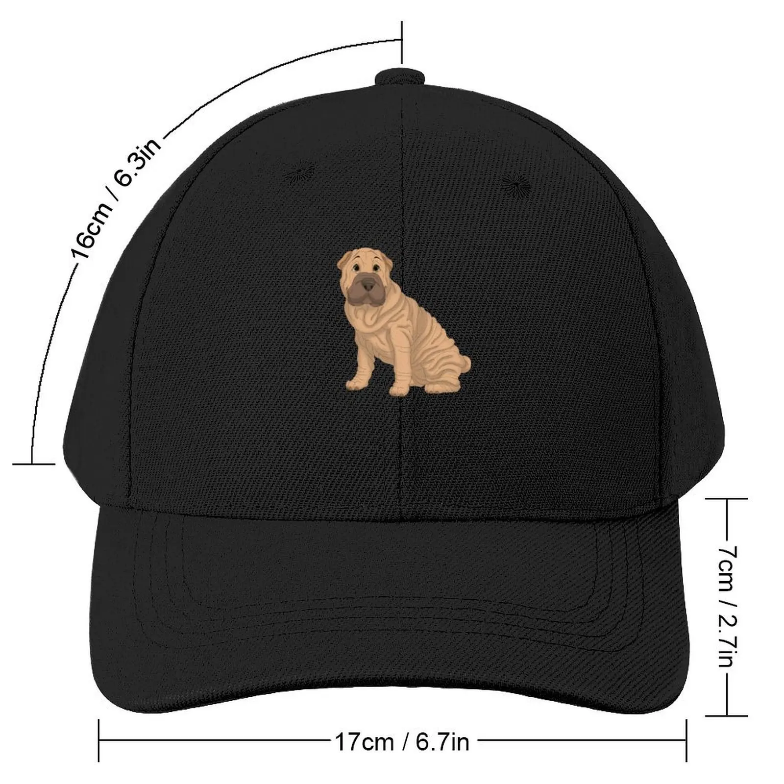 Fawn Shar-Pei Dog Baseball Cap Rugby derby hat Trucker Hat Baseball For Men Women's