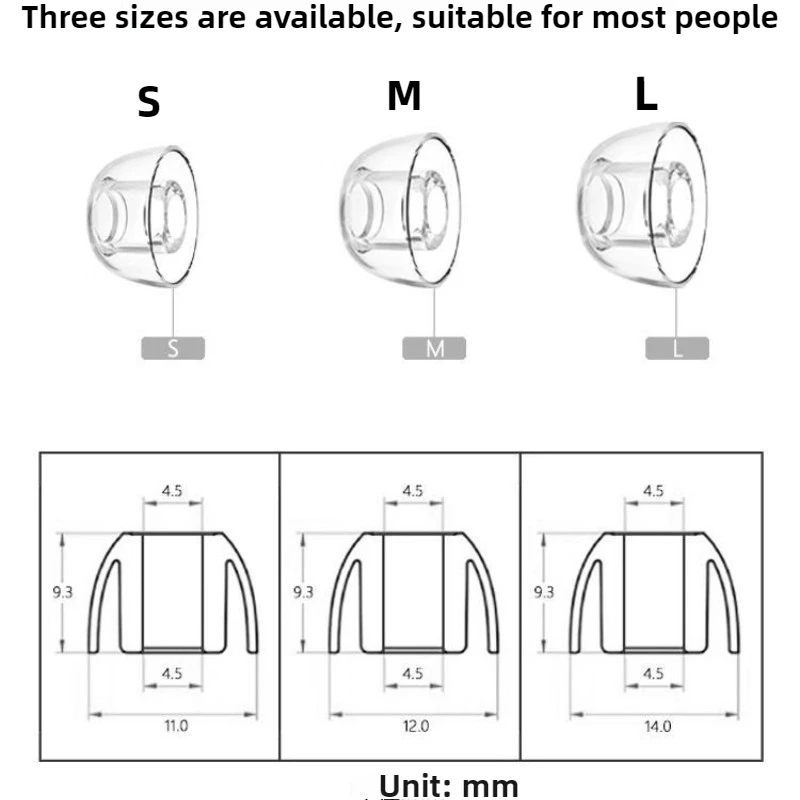 Silicone Ear Tips For Bowers & Wilkins Pi8 Eartips Earbuds Tips Anti-Slip Noise Reducing Earplugs