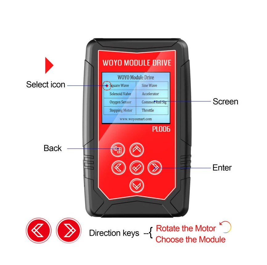 WOYO PL006 Auto Ignition Coil Test 12V Injector Solenoid Valve Stepper Motor  Fault Detect Drive Simulator Detector