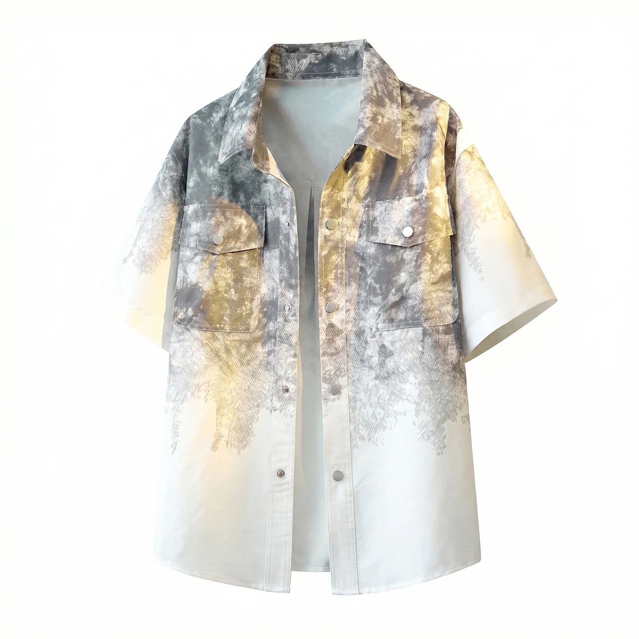 Kurzarm-Shirt mit InkWashed Gradient TieDye-Muster. Ein entspanntes, lässiges Oberteil mit einer sanften Retro-Ästhetik.