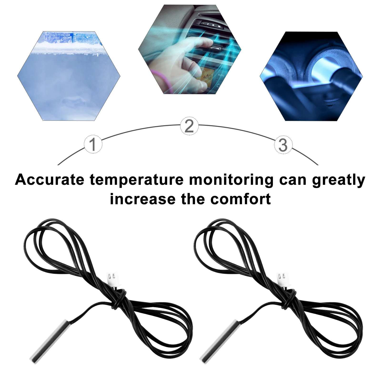 Sonda de cilindro con Sensor de temperatura Ntc, 2 uds., para almacenamiento en frío, sala de ordenador, almacén, monitoreo ambiental