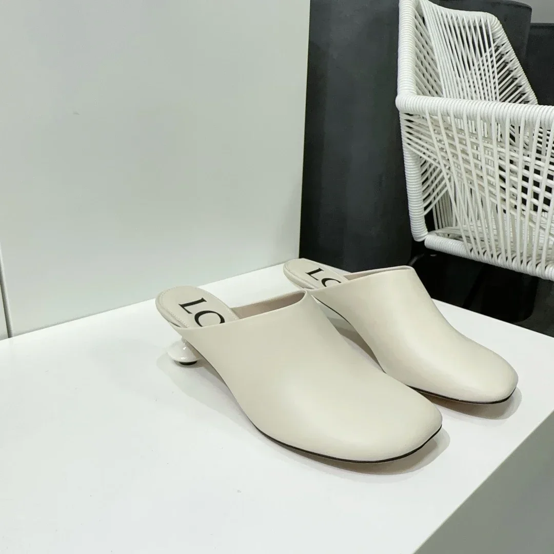 

Новая модная женская обувь на низком каблуке нестандартной формы, женские тапочки с круглым носком, модельные сандалии без шнуровки, офисные женские повседневные сабо