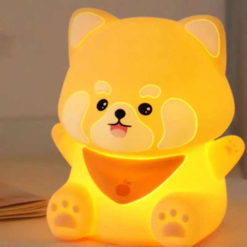 Cute Night Light Raccoon Design Touch Lamps For Bedrooms Led Animal Lights 2 Level Dimmable Silicone Raccoon Light Cute Animal