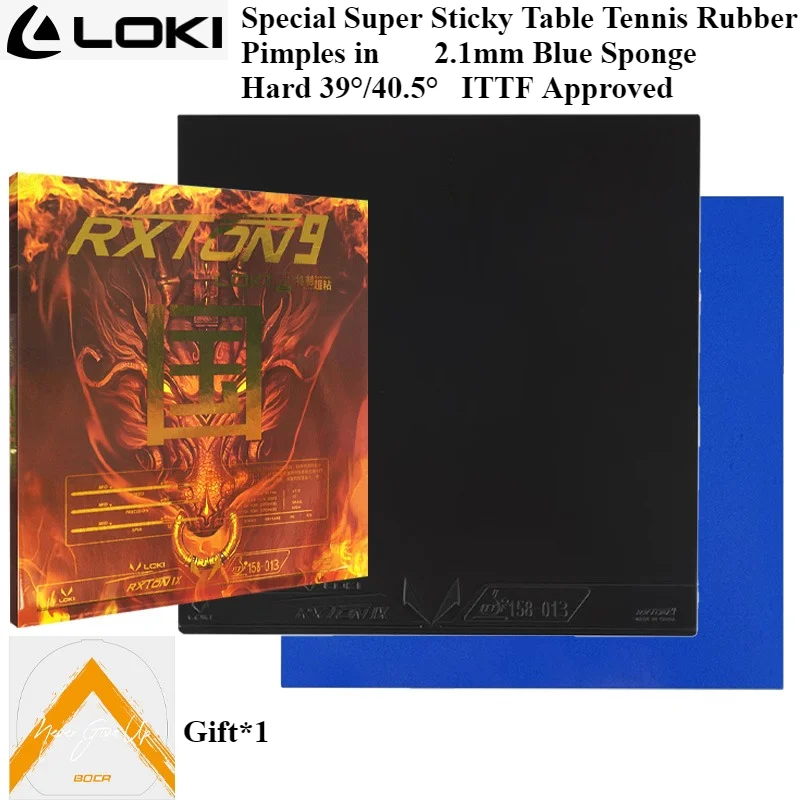 

LOKI RXTON IX Специальные супер липкие резиновые шипы для настольного тенниса с жесткой губкой высокой плотности 2,1 мм 39 ° /40.5 ° Одобрено ITTF