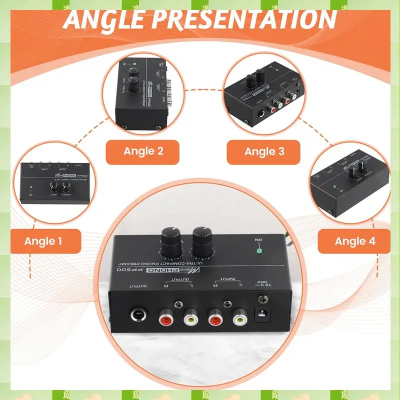 Preamplificatore fono ultracompatto 2025 PP500 con bilanciamento dei bassi e degli alti Regolazione del volume Preamplificatore giradischi Preamplificatore Spina americana, Ultra