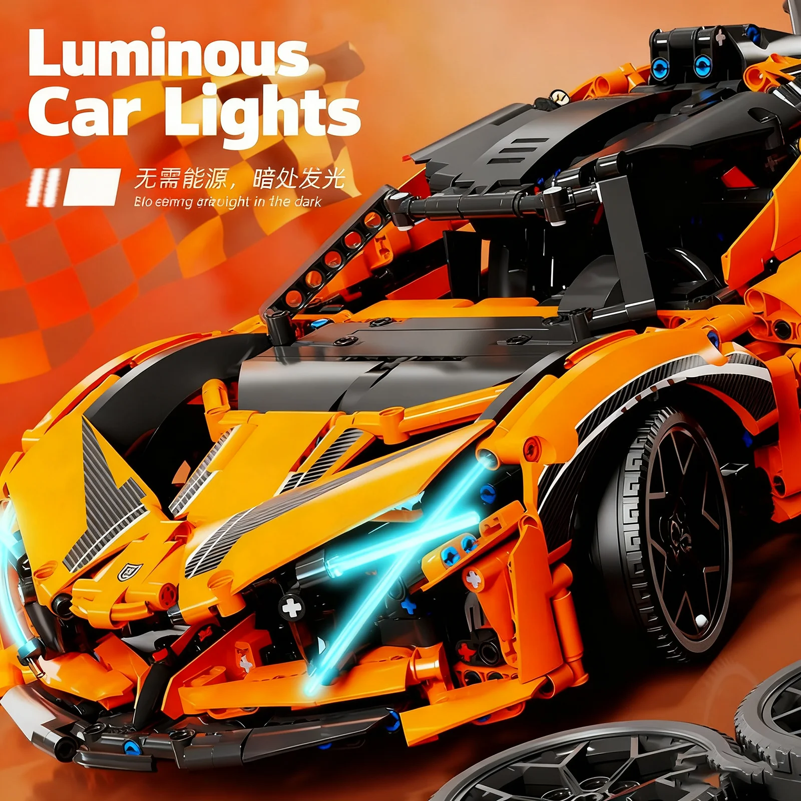 MOC 2088PCS Racing Car Building Blocks with Butterfly Doors Motorized Remote Control Vehicle Model Assembly Kit Christmas Gift