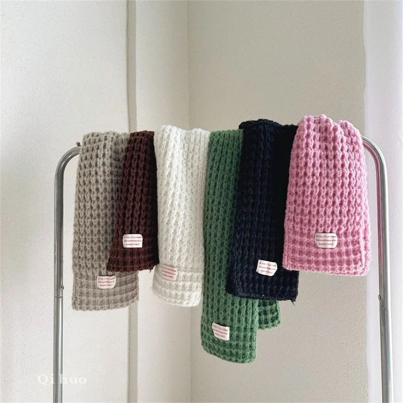 Fashion Children Woolen Yarn Crochet Scarves for Boys Girls Winter Warm Soft Comfortable Knit Long Neck Scarf Baby Kids Muffler