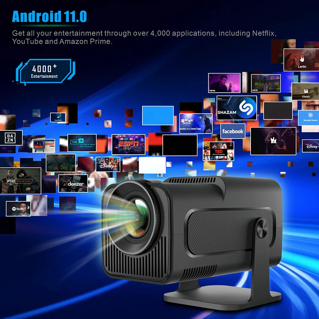 HY320 4K Android 11 Projector Native 1080P 390ANSI HY320 Dual Wifi6 BT5.0 1920x1080P Cinema portable Projetor