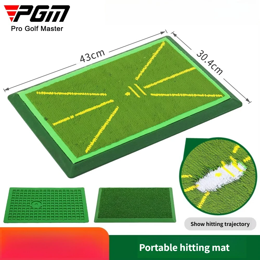 PGM Golf Hitting Mat Swing Practice Trainer For Beginners Golf Training Mat With Bead Chip Trace Detection Swing Path Feedback